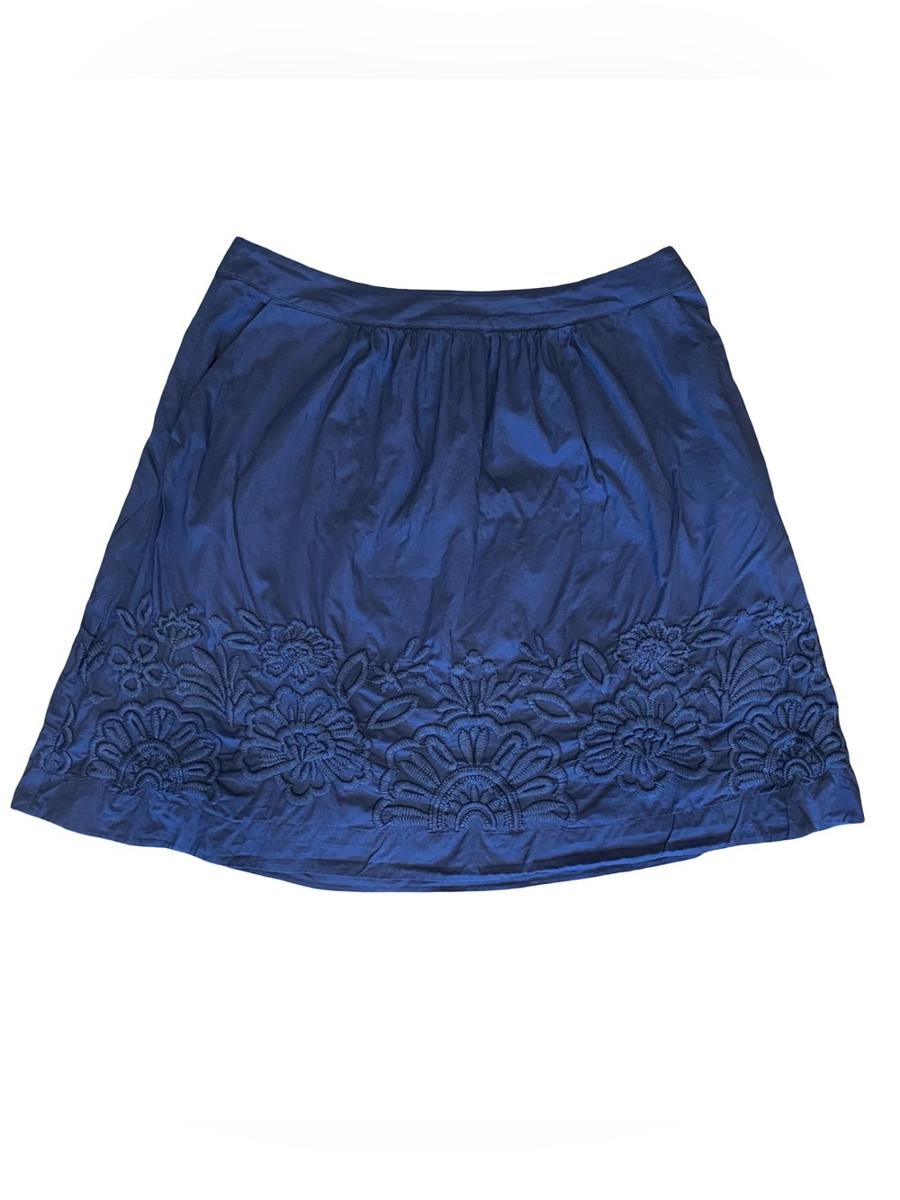 Boden Navy Blue Embroidered Floral Skirt - Size 6P